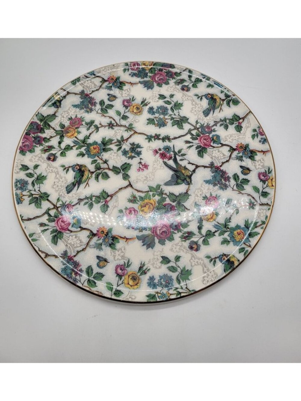 VTG Royal Tudor Ware Barker Bros "Lorna Doone" Chintz Floral Cake Plate Charger